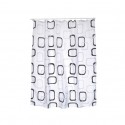 MSV Tenda doccia in poliestere 180x200 cm con motivi grigi e bianchi - Anelli inclusi MSV