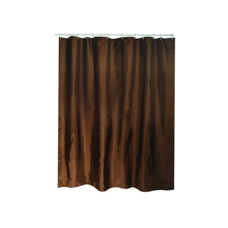 MSV Cortina de ducha Poliéster 180x200cm Chocolate - Anillas incluidas MSV