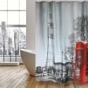 MSV Cortina de ducha Poliéster 180x200cm Londres - Anillas incluidas MSV