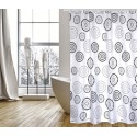Rideau de douche Polyester DOTS 180x200cm QUALITÉ PREMIUM Gris - Anneaux inclus MSV MSV