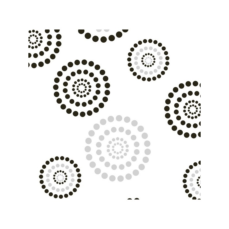 Rideau de douche Polyester DOTS 180x200cm QUALITÉ PREMIUM Gris - Anneaux inclus MSV MSV