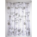 MSV Cortina de ducha Poliéster Cortina de baño FLORES 180x200cm CALIDAD PREMIUM Gris y Blanco - Anillas incluidas MSV