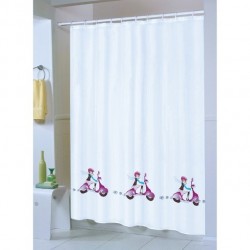 MSV Shower curtain Polyester 180x200cm Jane Multicolor - Rings included