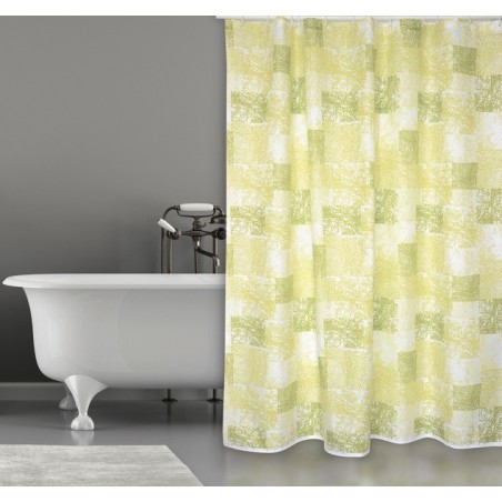 MSV Shower curtain Polyester JAVA CADIX 180x200cm PREMIUM QUALITY Green - Rings included MSV