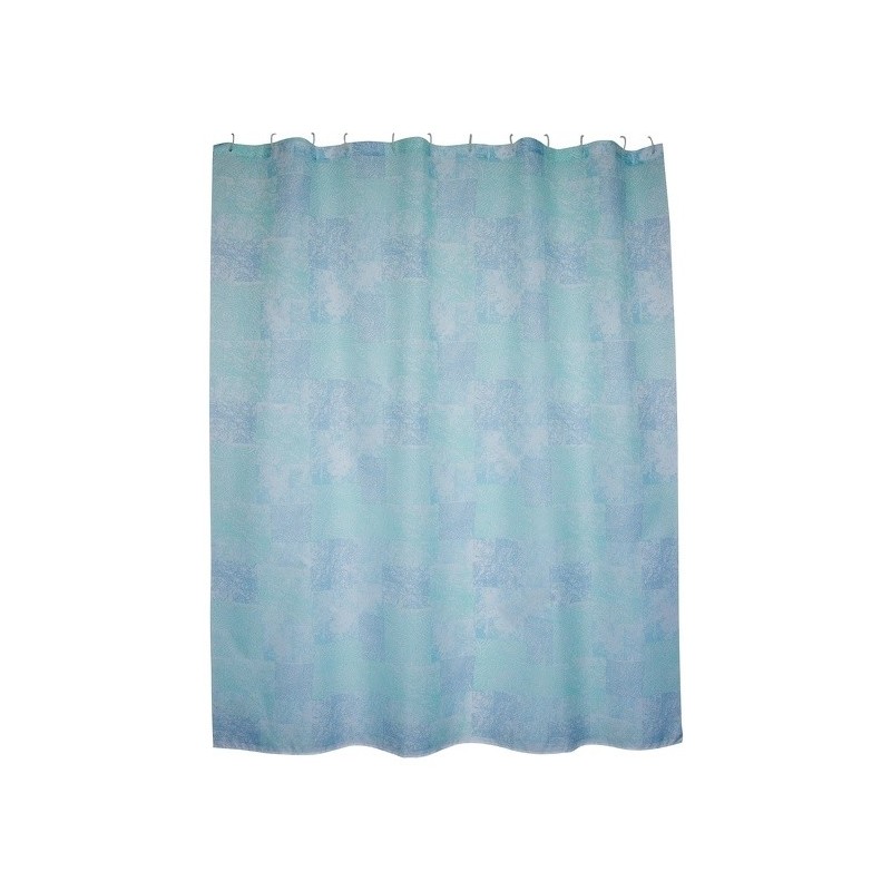 MSV Shower curtain Polyester JAVA CADIX 180x200cm PREMIUM QUALITY Blue - Rings included MSV