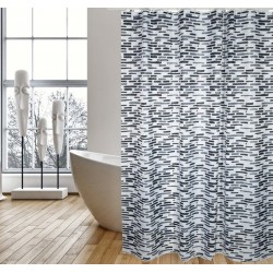 MSV Shower curtain Polyester LOFT 180x200cm PREMIUM QUALITY Gray - Rings included MSV