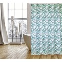 MSV Cortina de ducha Poliéster LOFT 180x200cm CALIDAD PREMIUM Azul - Anillas incluidas MSV