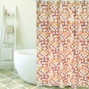 MSV Cortina de ducha Poliéster MOSAIKO 180x200cm CALIDAD PREMIUM Beige - Anillas incluidas MSV