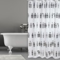 MSV Cortina de ducha Poliéster MOSHI 180x200cm CALIDAD PREMIUM Chocolate MSV