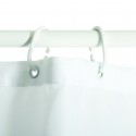 MSV Duschvorhang aus Polyester, 180 x 200 cm, blaue und weiße Möwen  Ringe inklusive MSV