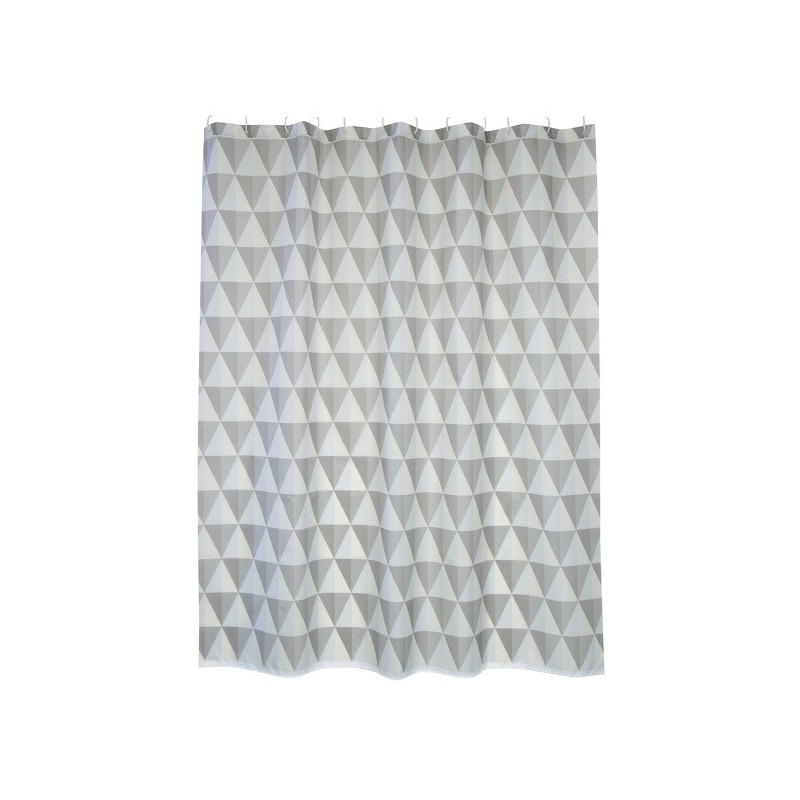Rideau de douche Polyester NAROK 180X200cm QUALITÉ PREMIUM Gris & Blanc - Anneaux inclus MSV MSV