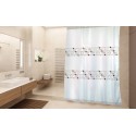Rideau de douche Polyester PORTO 180x200cm QUALITÉ PREMIUM Beige & Blanc - Anneaux inclus MSV MSV
