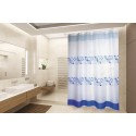 Rideau de douche Polyester PORTO 180x200cm QUALITÉ PREMIUM Bleu & Blanc - Anneaux inclus MSV MSV
