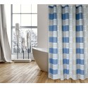 MSV Cortina de ducha Poliéster CERAMIC 180x200cm CALIDAD PREMIUM Azul - Anillas incluidas MSV