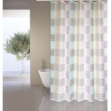 MSV Cortina de ducha Poliéster CERÁMICA 180x200cm CALIDAD PREMIUM Rosa - Anillas incluidas MSV