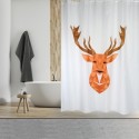 MSV Tenda doccia CIEVRO in poliestere 180x200 cm QUALITÀ PREMIUM Marrone e bianco MSV