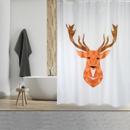MSV Shower curtain CIEVRO Polyester 180x200cm PREMIUM QUALITY Brown & White MSV