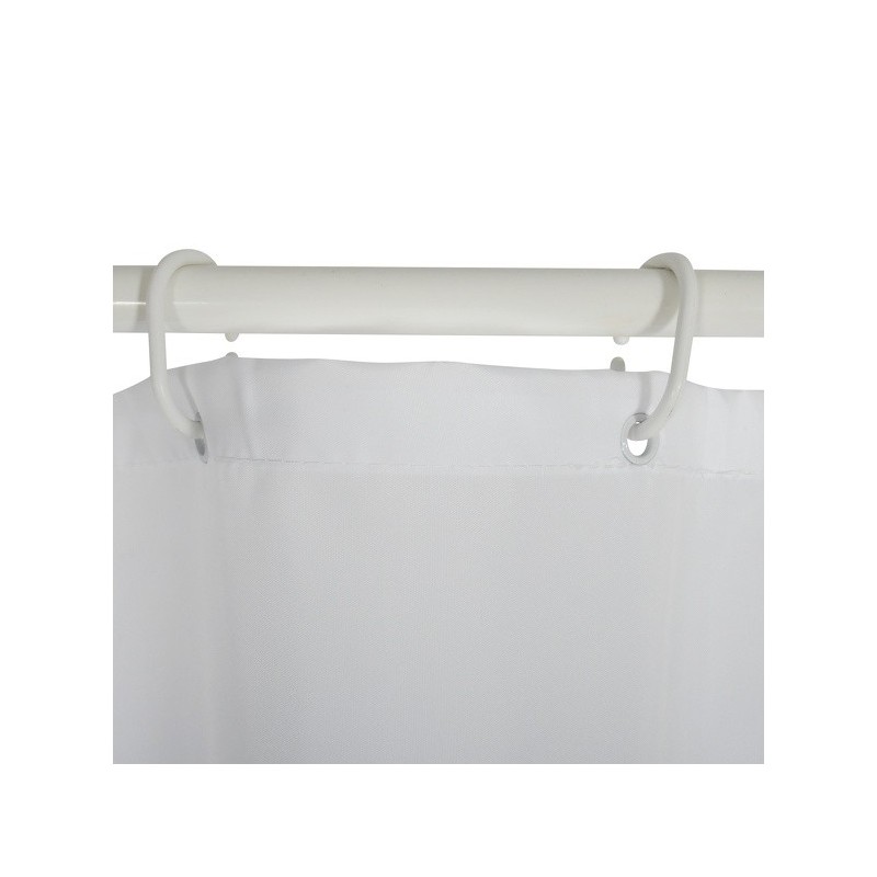 MSV Duschvorhang Polyester H/F 180x200cm PREMIUM QUALITÄT Grau & Weiß - Ringe inklusive MSV