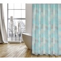 MSV Shower curtain Polyester HUELLAS 180x200cm PREMIUM QUALITY Turquoise - Rings included MSV