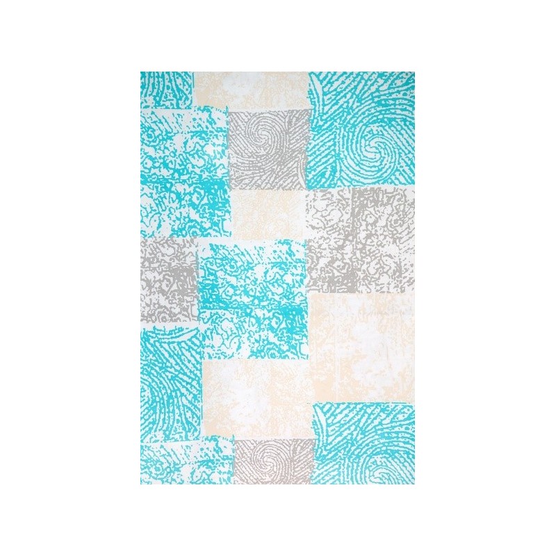 MSV Duschvorhang Polyester HUELLAS 180x200cm PREMIUM QUALITÄT Türkis - Ringe inklusive MSV