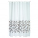 Rideau de douche Polyester IKEBANA 180x200cm QUALITÉ PREMIUM Blanc & Beige - Anneaux inclus MSV MSV