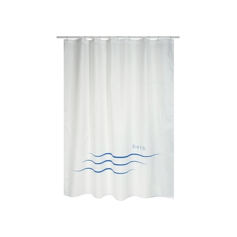 Rideau de douche Polyester PACCO 180x200cm QUALITÉ PREMIUM   Blanc - Anneaux inclus MSV MSV
