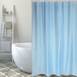 MSV Tenda doccia Poliestere SKY 180x200cm PREMIUM QUALITY Azzurro - Anelli inclusi MSV