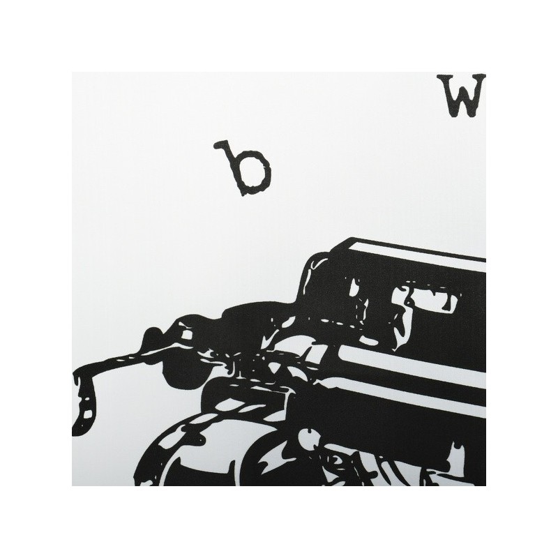 Rideau de douche Polyester TYPE WRITER 180x200cm QUALITÉ PREMIUM Noir & Blanc - Anneaux inclus MSV MSV