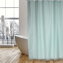 MSV Cortina de ducha Poliéster EVERGREEN 180x200cm CALIDAD PREMIUM Verde - Anillas incluidas MSV