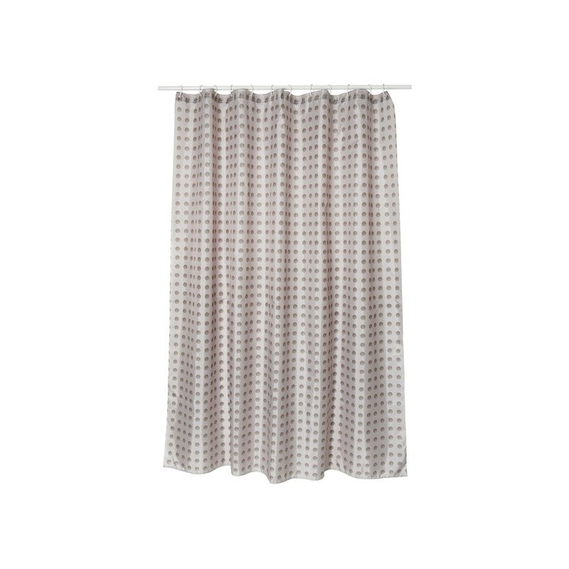 Rideau de douche Polyester CAMBERRA 180x200cm QUALITÉ PREMIUM Beige & Blanc - Anneaux inclus MSV MSV