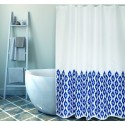 Rideau de douche Polyester IKAT 180x200cm QUALITÉ PREMIUM Bleu & Blanc MSV MSV