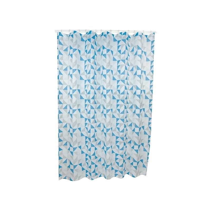 MSV Shower curtain Polyester CALENDO 180x200cm PREMIUM QUALITY Blue - Rings included MSV