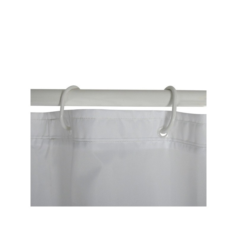 MSV Cortina de ducha Poliéster JESSEN 180x200cm CALIDAD PREMIUM Gris y Blanco - Anillas incluidas MSV