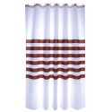 MSV Tenda doccia RAYAS in poliestere 180x200 cm QUALITÀ PREMIUM Bianco e marrone - Anelli inclusi MSV
