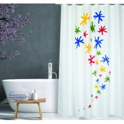 MSV Tenda doccia Poliestere ORION 180x200cm PREMIUM QUALITY Multicolore - Anelli inclusi MSV