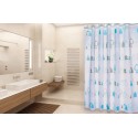 MSV Shower curtain Polyester PARIS 180x200cm PREMIUM QUALITY Blue MSV