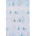 MSV Shower curtain Polyester PARIS 180x200cm PREMIUM QUALITY Blue MSV