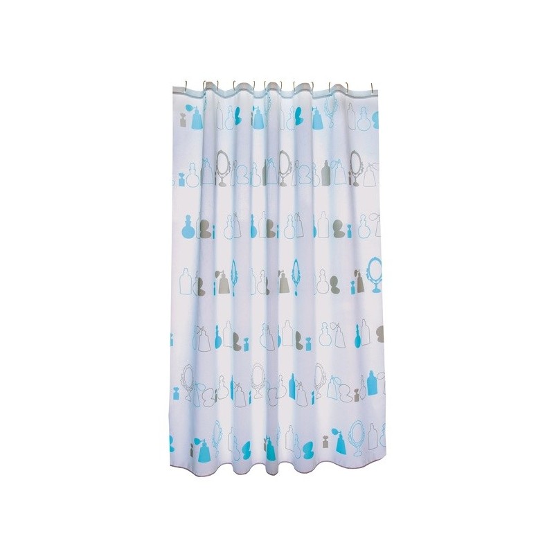 MSV Duschvorhang Polyester PARIS 180x200cm PREMIUM QUALITÄT Blau MSV