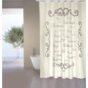 MSV Shower curtain Polyester PARIS 180x200cm PREMIUM QUALITY Cream - Rings included MSV