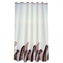 MSV Cortina de ducha Poliéster PLUMAS VINTAGE 180x200cm CALIDAD PREMIUM - Anillas incluidas MSV