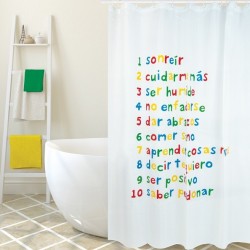 MSV Cortina de ducha Poliéster Cortina de baño PROPOSITOS 180x200cm CALIDAD PREMIUM - Anillas incluidas MSV