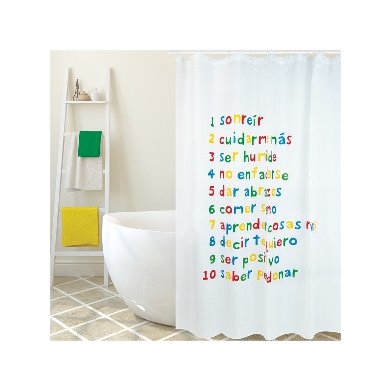MSV Cortina de ducha Poliéster Cortina de baño PROPOSITOS 180x200cm CALIDAD PREMIUM - Anillas incluidas MSV
