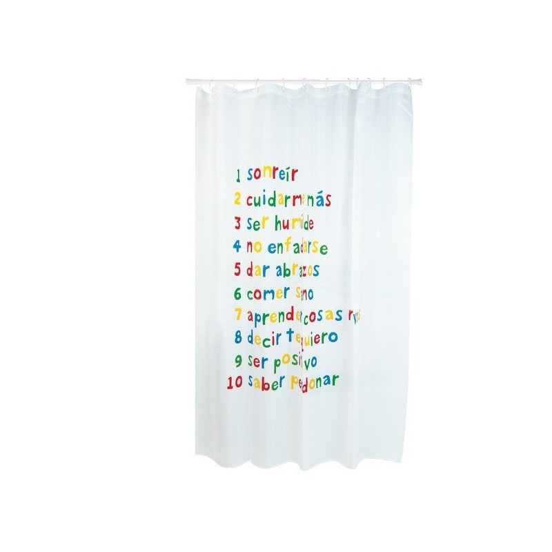 MSV Shower curtain Polyester PROPOSITOS 180x200cm PREMIUM QUALITY - Rings included MSV
