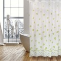 MSV Shower curtain Polyester SEA SNAILS 180X200cm PREMIUM QUALITY Green & White - Rings included MSV