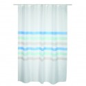 Rideau de douche Polyester SEAUVILLE PASTEL 180x200cm QUALITÉ PREMIUM Bleu & Blanc - Anneaux inclus MSV MSV