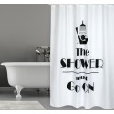 MSV Shower curtain Polyester SHOWER 180x200cm PRMEIUM QUALITY Black & White - Rings included MSV