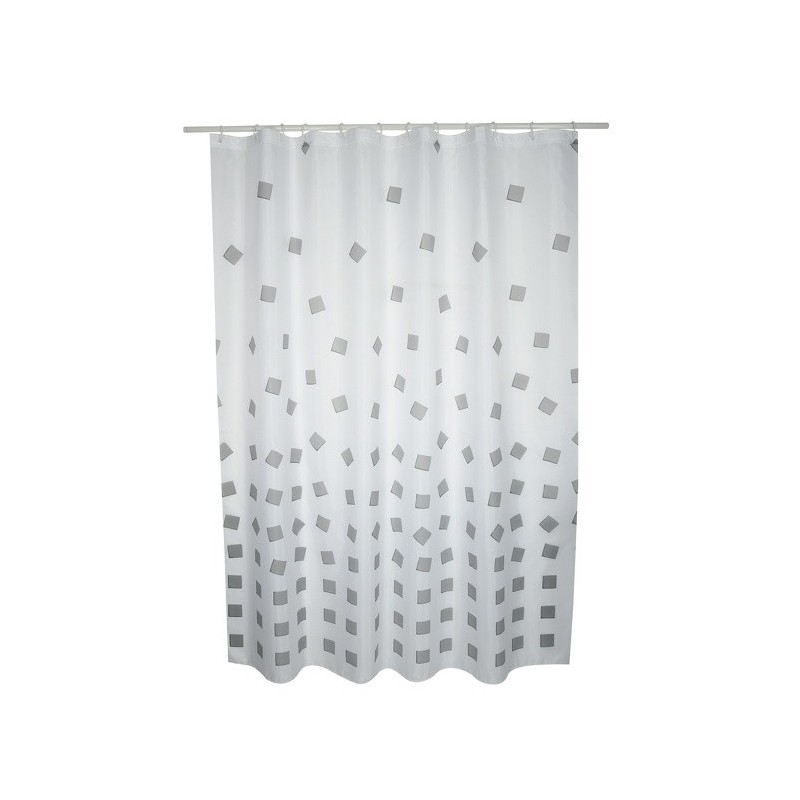 Rideau de douche Polyester THIKA 180x200cm QUALITÉ PREMIUM Gris - Anneaux inclus MSV MSV