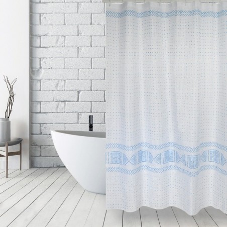 MSV Tenda doccia TORALLA in Poliestere 180x200cm QUALITÀ PREMIUM Blu - Anelli inclusi MSV