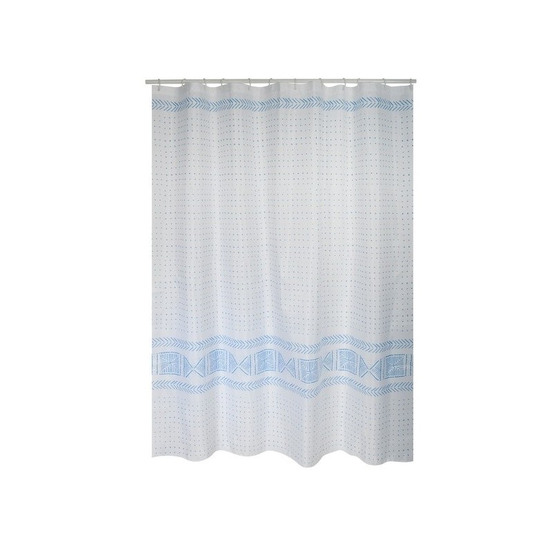 MSV Cortina de ducha Poliéster TORALLA 180x200cm CALIDAD PREMIUM Azul - Anillas incluidas MSV