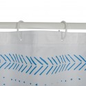 MSV Shower curtain TORALLA Polyester 180x200cm PREMIUM QUALITY Blue - Rings included MSV